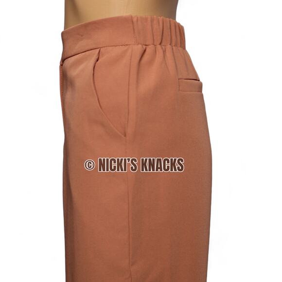 Sincerely Jules High Waisted Straight Leg Trouser Dress Pants Camel Tan Size L - Picture 5 of 12